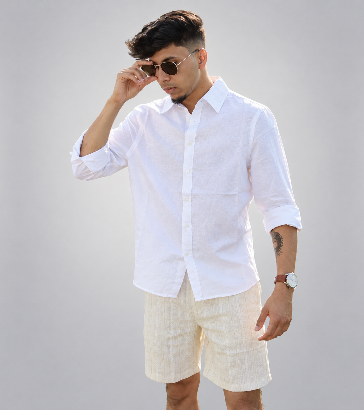 Zara All-White Linen Button Up Shirt