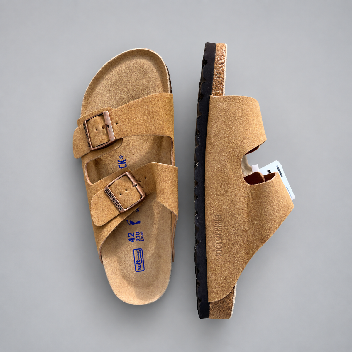 Birkenstocks Arizona Mink Suede Leather