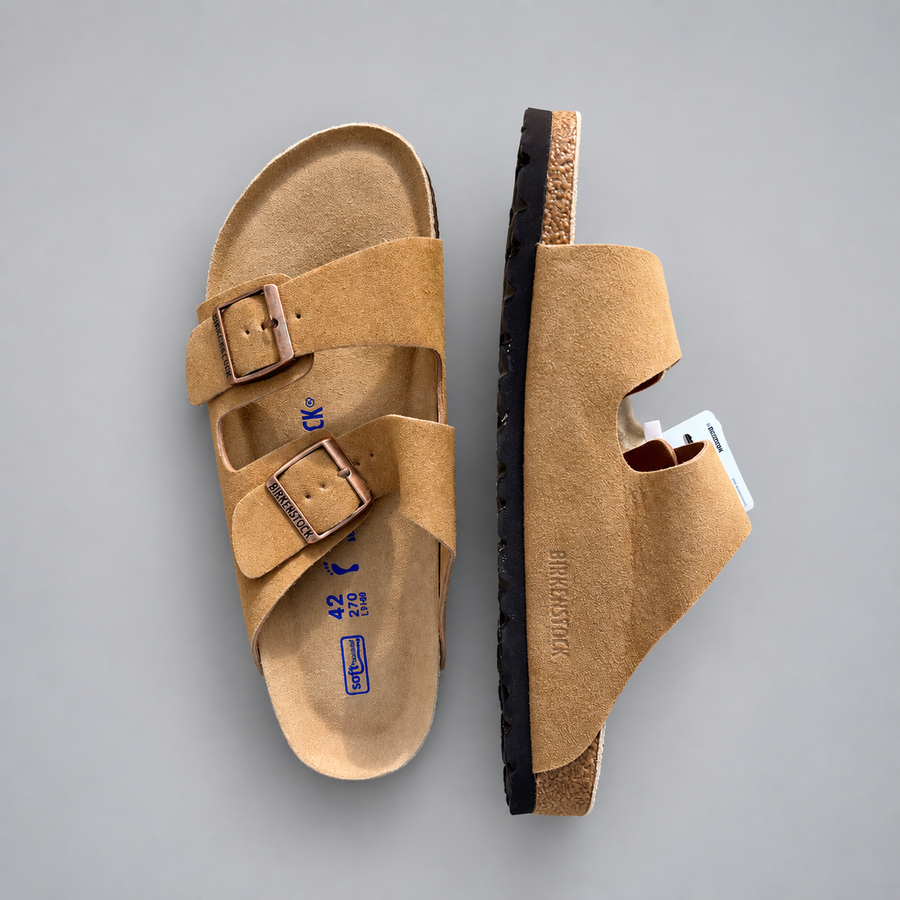Birkenstocks Arizona Mink Suede Leather