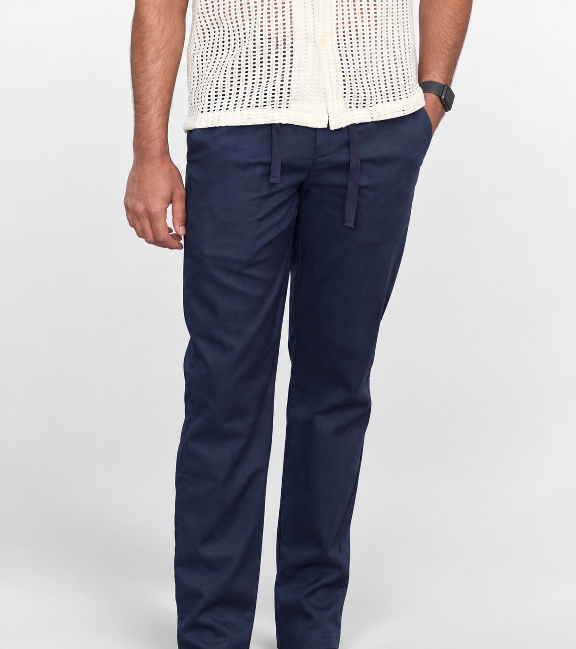 Zara Blue Linen Blend Pants