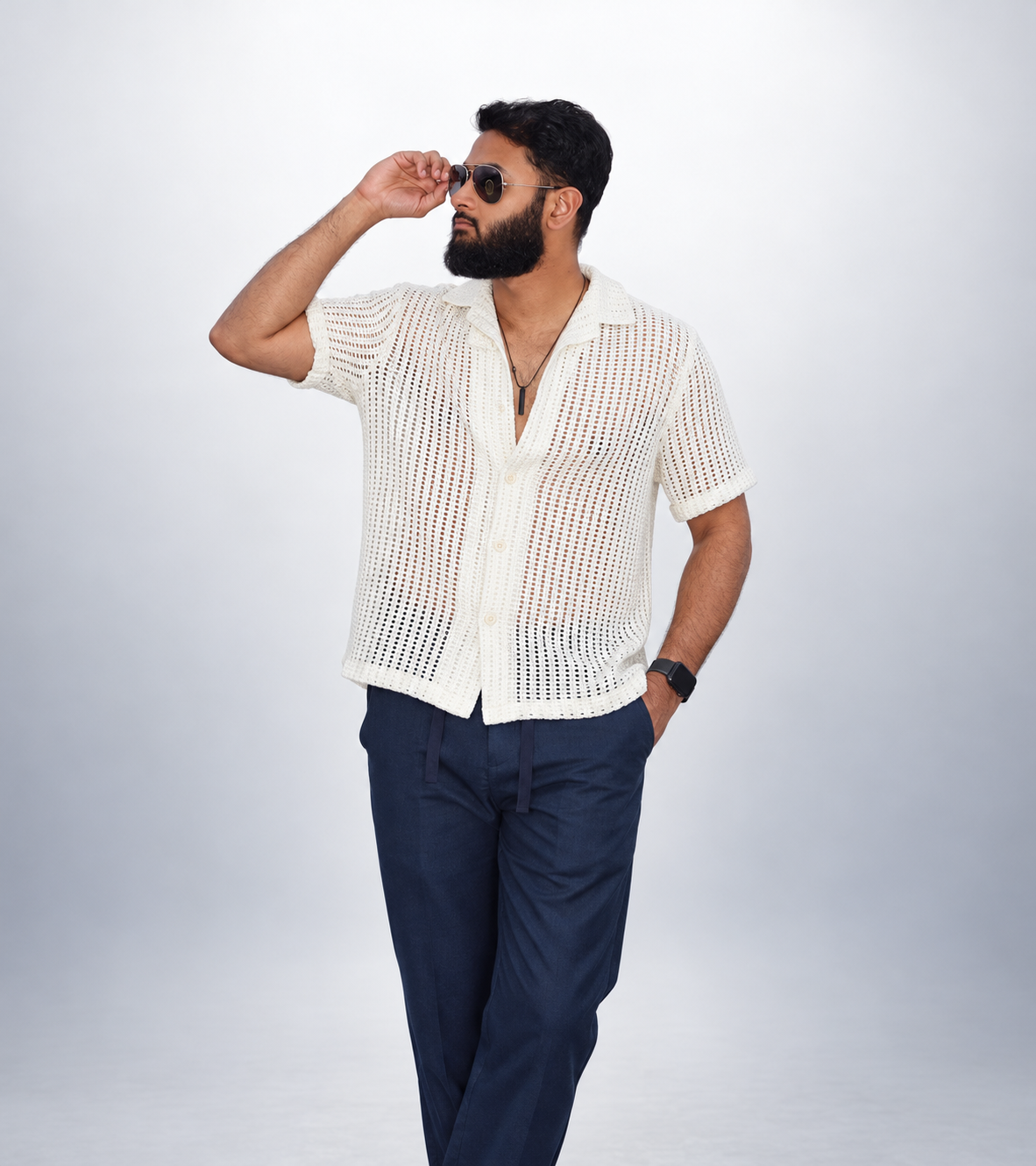 Zara - White Button Up Half Sleeve Shirt