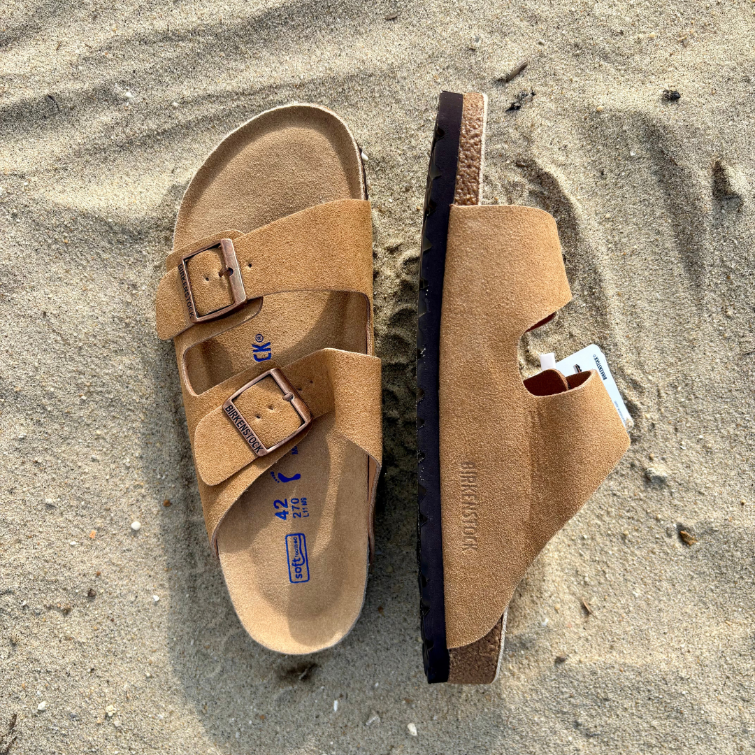 Birkenstocks Arizona Mink Suede Leather